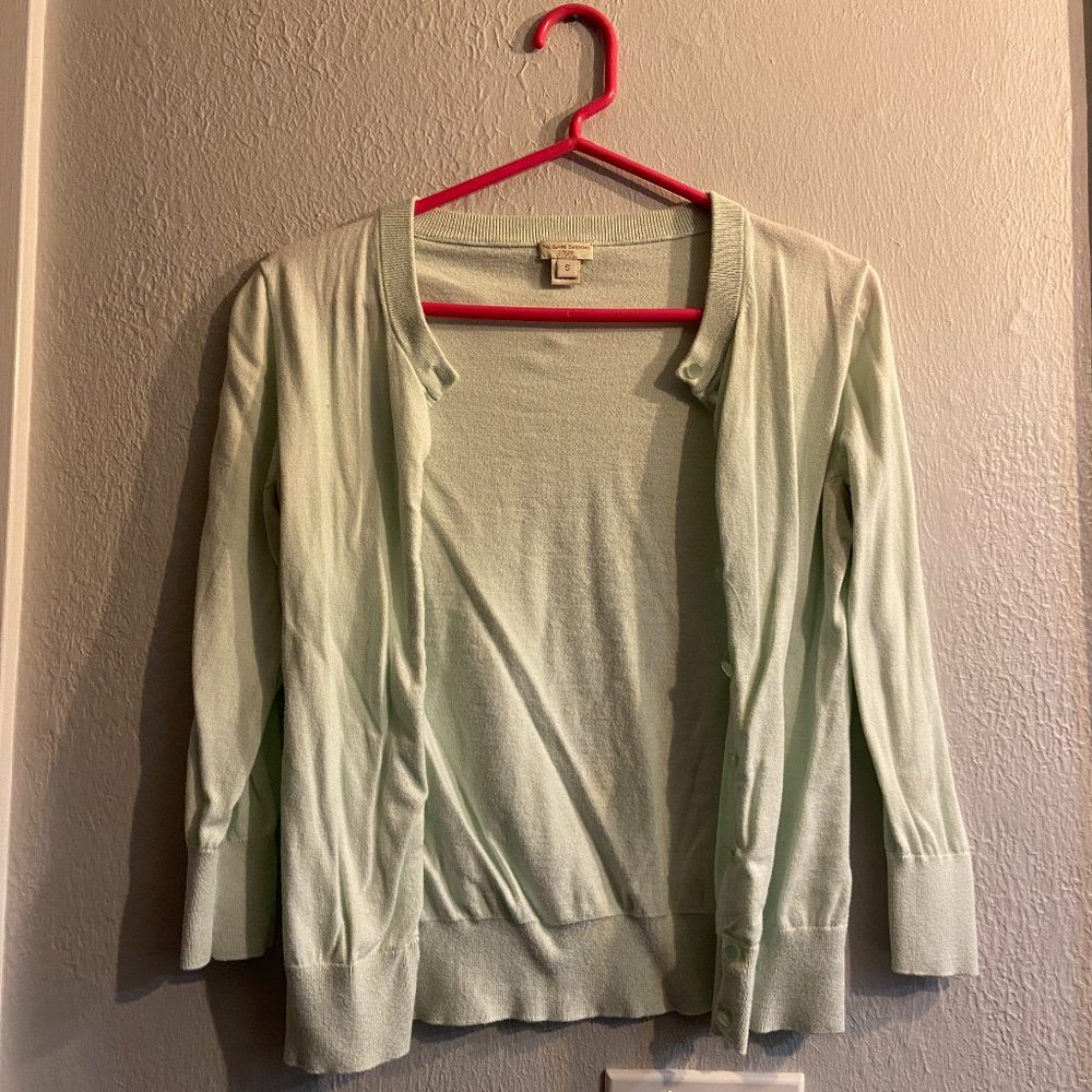 J. CREW, Light Green, The Clare Cardigan Small